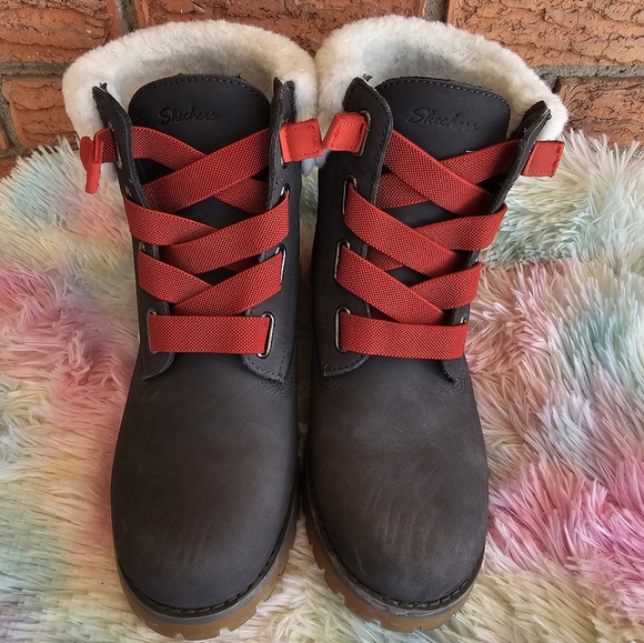 Skechers Womens Cypress-Big Plans Gored Laced Hiker Boots-Charcol Size 8.5 - Picture 9 of 11